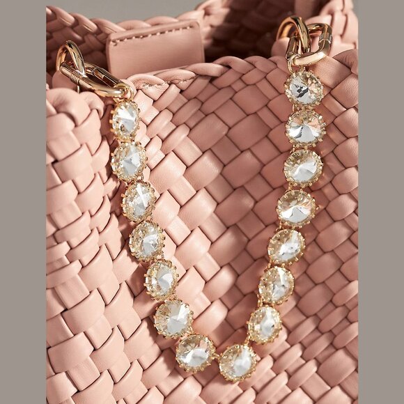 NEW Crystal Chain Bag Charm - Gold 11.5 in x .5 in Key Chain Charm Phone - Picture 2 of 2